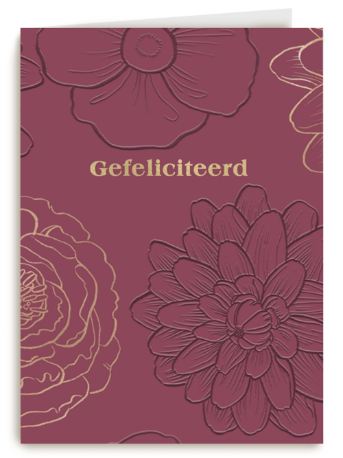 Stijlvolle verjaardagskaart bloemen