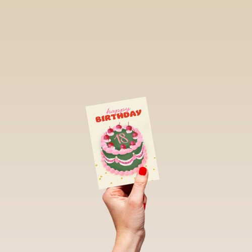 happy birthday cake with 18