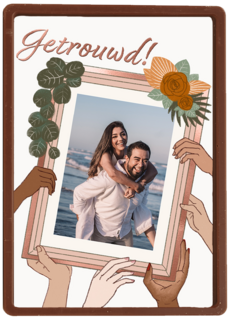 Pas getrouwd fotokaart met kader