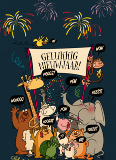 gelukkig nieuwjaar van alle dieren