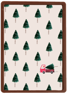 Kerstkaart kerstbomen met vrachtwagen