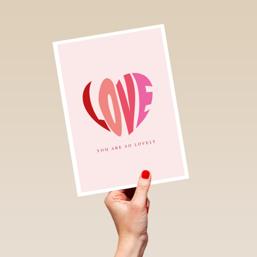 Valentijnskaart Love you are so lovely