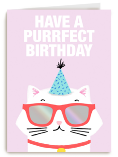 Verjaardagskaart tiener meisje Have a purrfect birthday