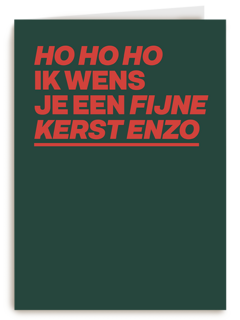 kerstkaart hohoho ik wens je fijne kerst enzo