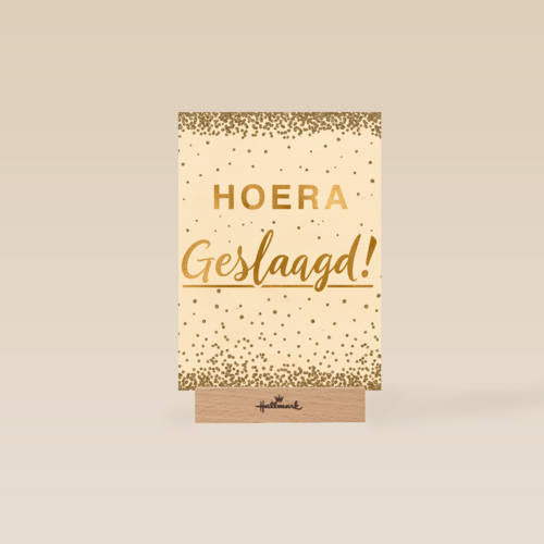 geslaagd kaart hoera geslaagd gouden letters