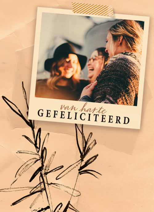 Verjaardag kaart foto hip van harte gefeliciteerd