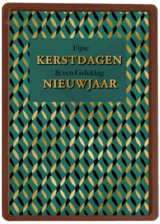 Stijlvolle kerstkaart groen met goud