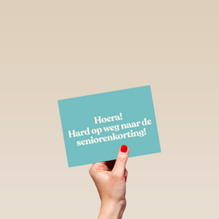 verjaardag kaart man seniorenkorting