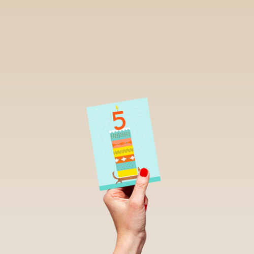 Verjaardagstaart Teckel 5 jaar