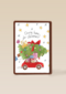 Kerstkaart matia studio kerstboom op auto