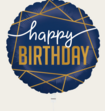 Ballon Happy Birthday Blauw Goud