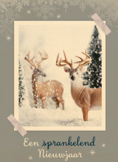 2 herten in de sneeuw