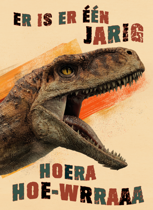 Dino tiger verjaardagskaart