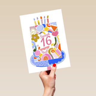 sweet 16 birthday met een taart