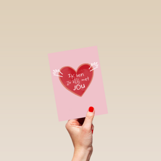 Valentijnskaart hart met ik Ik ben zo blij met jou