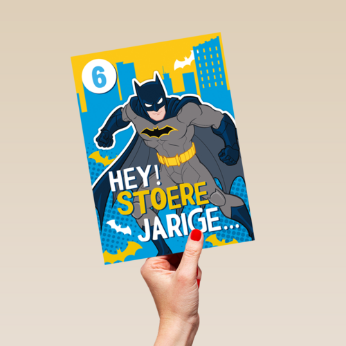 Batman verjaardagskaart hey stoere jarige