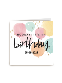 watercolor hooray birthday