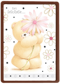 beer met bloemen roze en wit