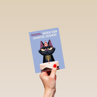 Verjaardagskaart Grumpy Folio weer een jaartje ouder lila