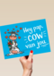 vaderdag kaart grappig hey pap cow van jou