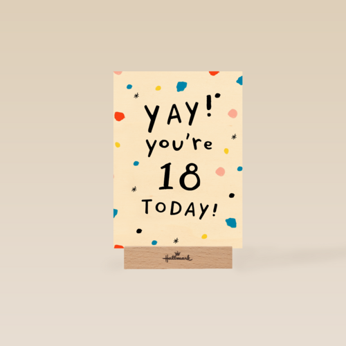 Verjaardagskaart leeftijd 18 yay your 18 today