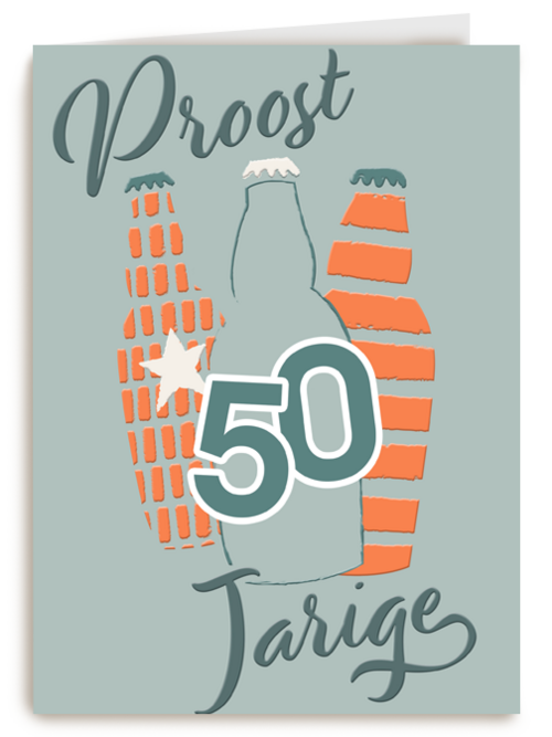 Verjaardagskaart 50 jaar bier proost jarige