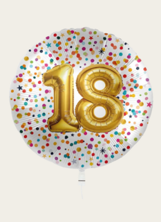Ballon 18 jaar Confetti Goud 