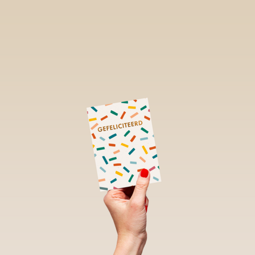 Confetti kaart gefeliciteerd