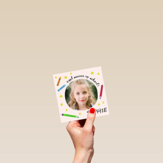 Back To School Veel Succes fotokaart