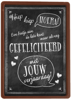 schoolbord aan de late kant