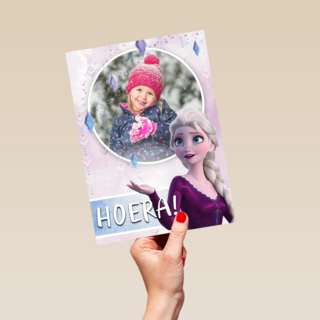 Frozen foto verjaardagskaart hoera