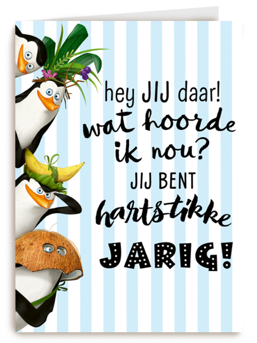 Penguins kaart jij bent hardstikke jarig