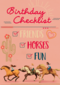 verjaardag kaart spirit birthday checklist