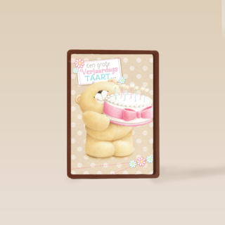 beer met verjaardagstaart