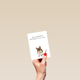 Zomaar kaart een piepklein berichtje Furry cuddles muis