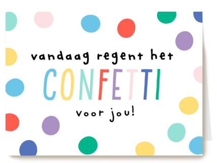 Verjaardagskaart man vrouw hip Vandaag regent het confetti