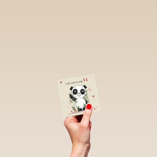 panda kaart just wanna say hi