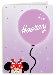 Disney Minnie Mouse verjaardagskaart Hooray