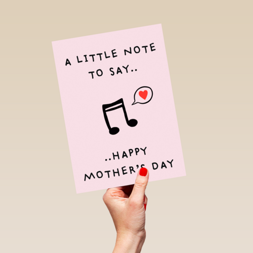 moederdag kaart hip a little note to say happy moeders day