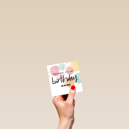 watercolor hooray birthday