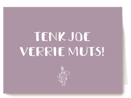 bedankt kaart grappig tenkjoe versie muts