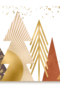 zakelijke kerstkaart met gouden kerstbomen
