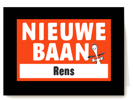 nieuwe baan kaart snoopy