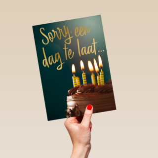 verjaardag te laat taart sorry een dag te laat