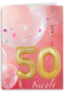 verjaardag kaart leeftijd 50 vrouw ballon