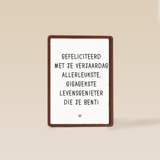 verjaardag kaart hip allerleukste levensgenieter die je bent