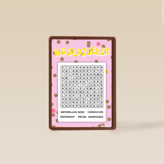 Sinterklaaskaart woordzoeker