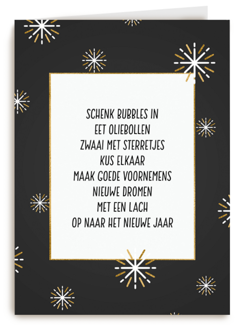 nieuwjaarskaart quote schenk bubbels in