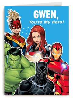 Verjaardagskaart Avengers you are my hero