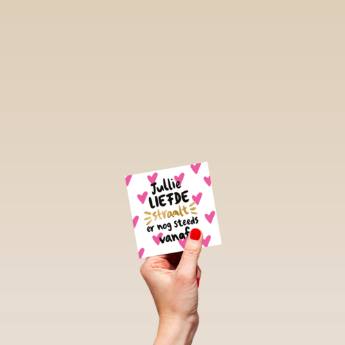 trouwdag kaart jubileum jullie liefde straalt er nog steeds vanaf
